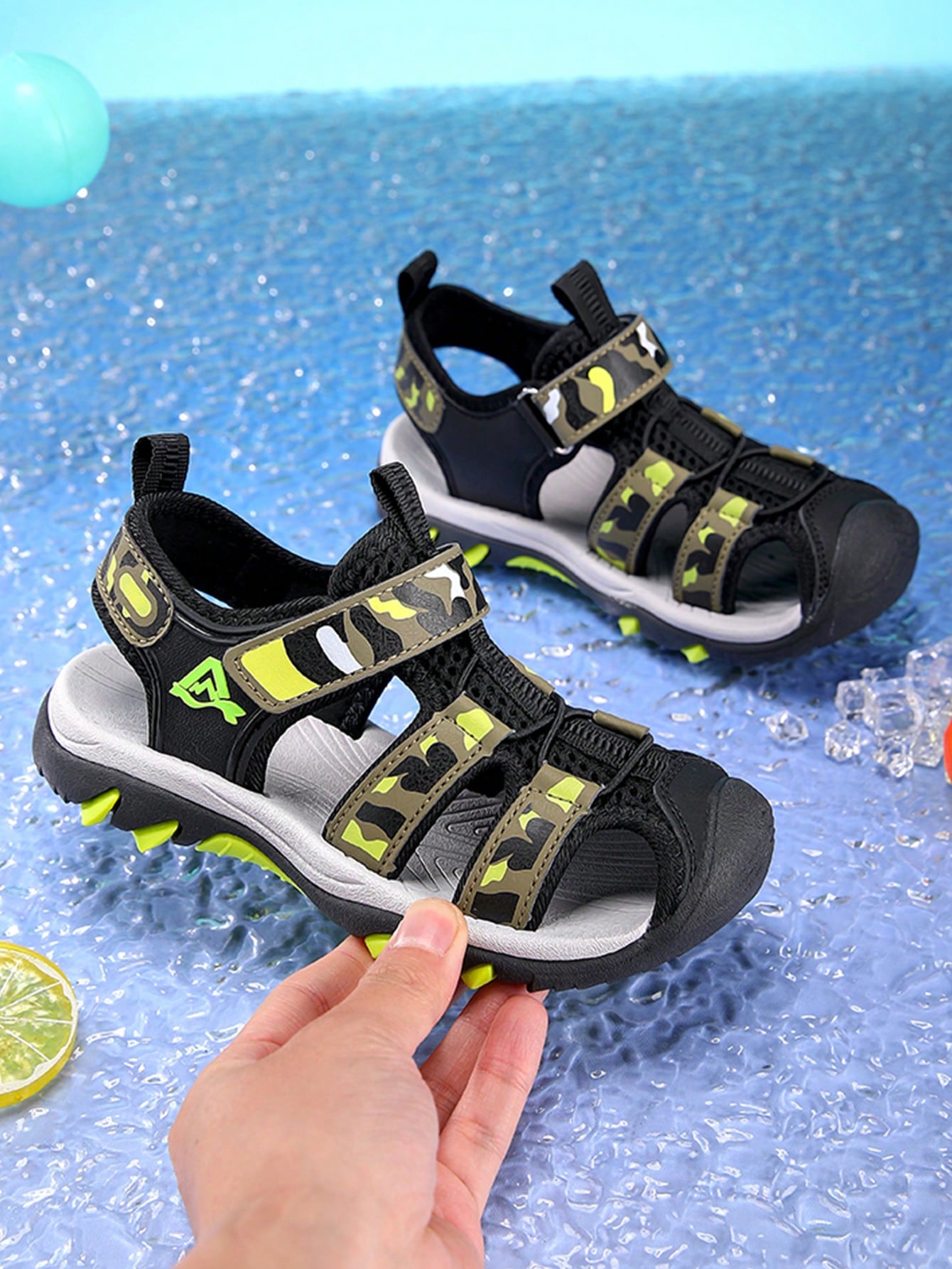 Boys' Casual Breathable Open-Toe Sports Sandals for Daily Activities and Outdoor Sports