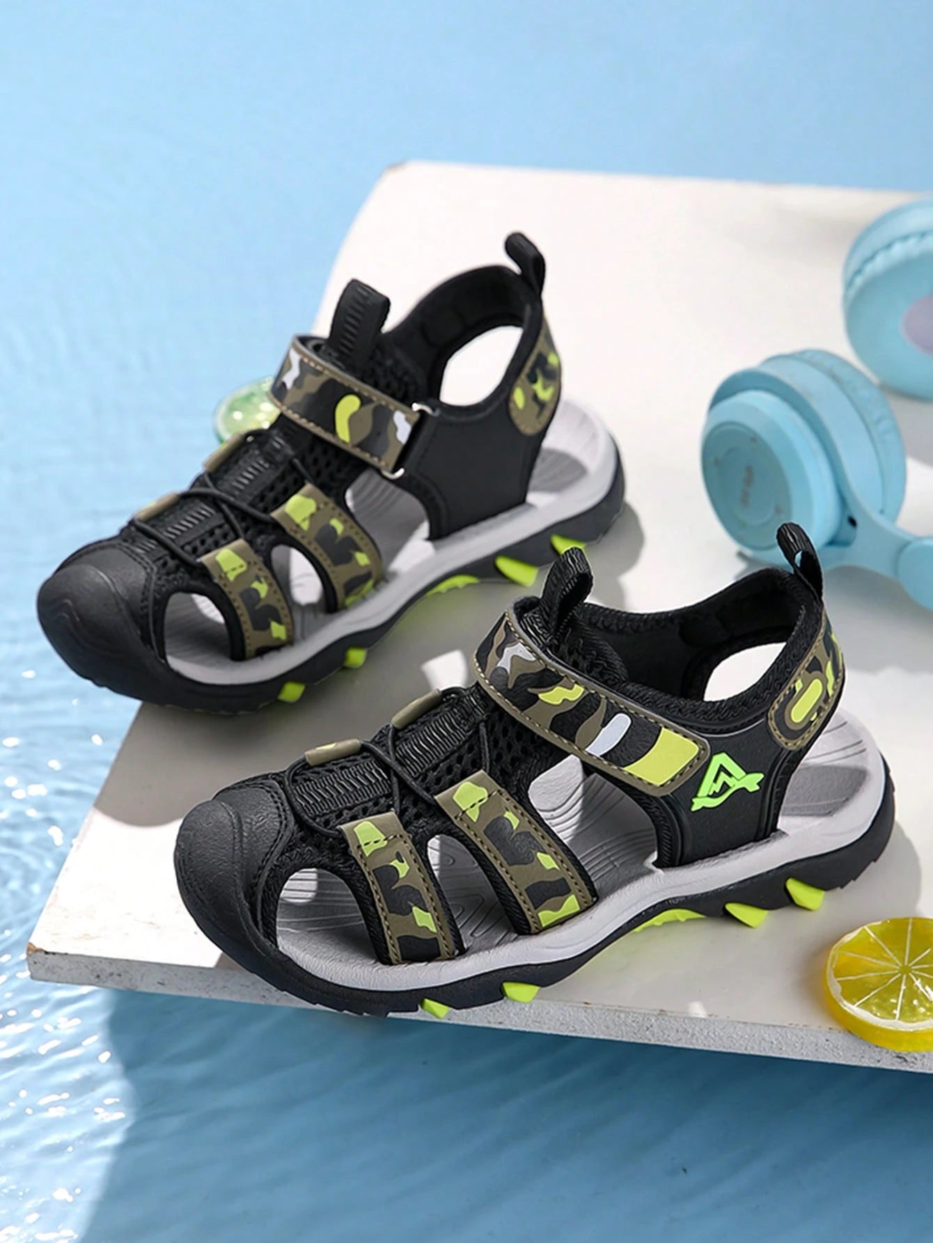 Boys' Casual Breathable Open-Toe Sports Sandals for Daily Activities and Outdoor Sports