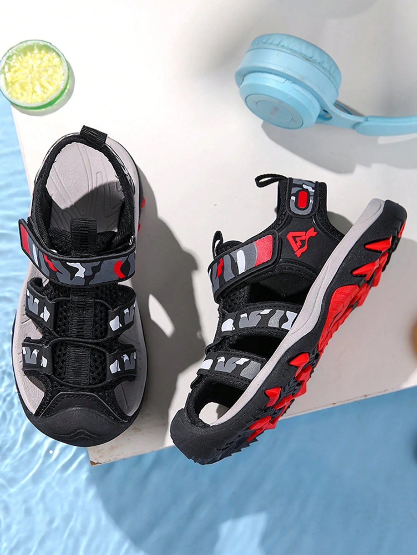 Boys' Casual Breathable Open-Toe Sports Sandals for Daily Activities and Outdoor Sports