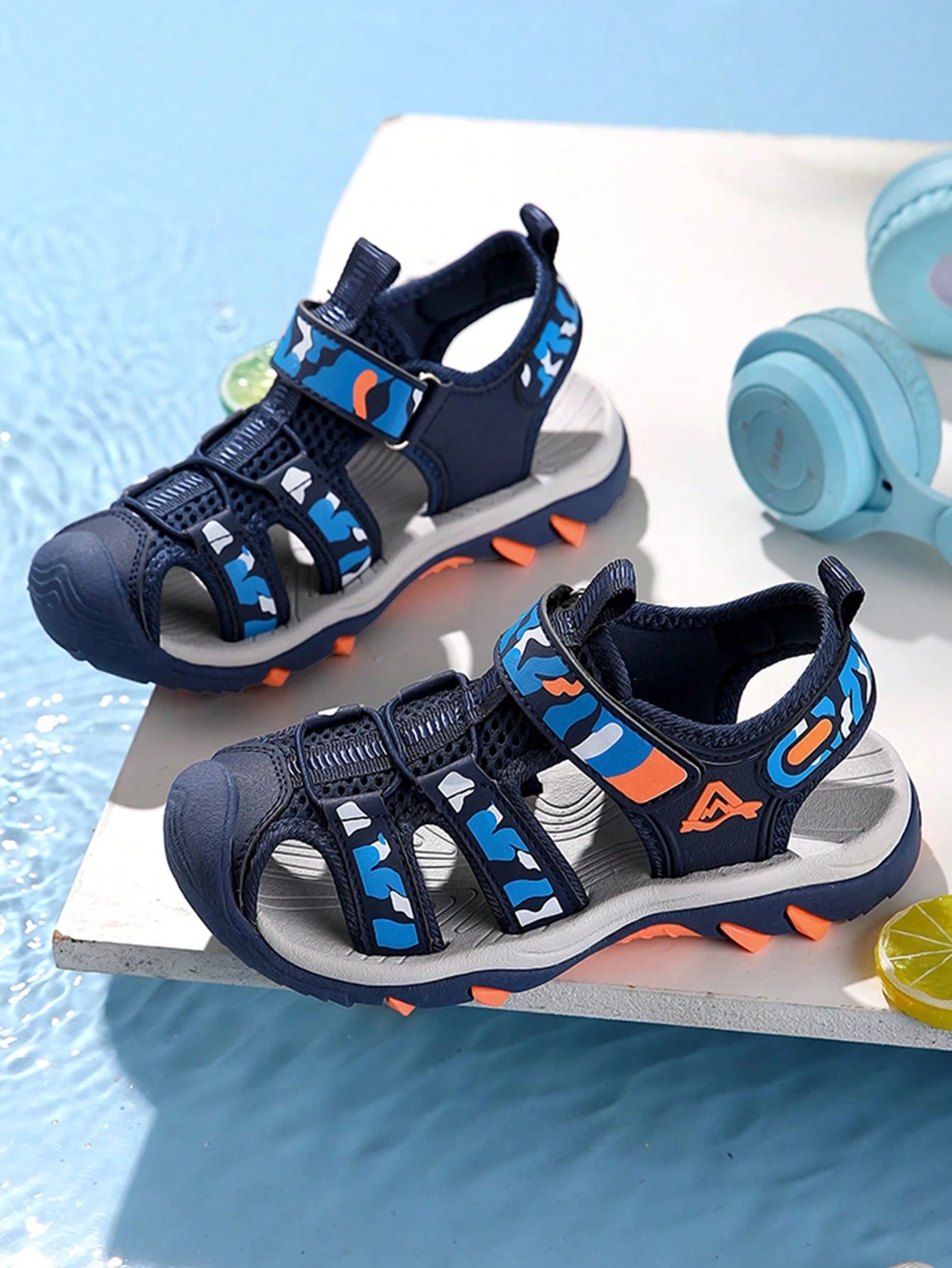 Boys' Casual Breathable Open-Toe Sports Sandals for Daily Activities and Outdoor Sports