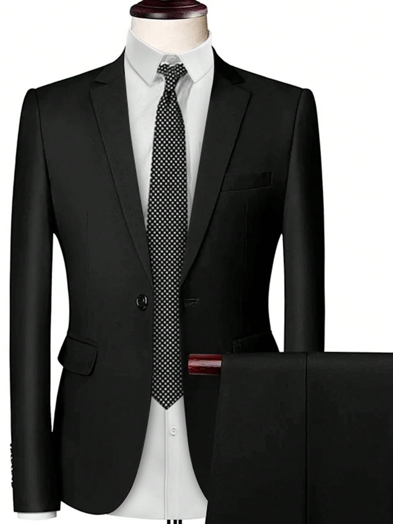 Elevate Your Style: Manfinity Mode Men's Business Suit Jacket and Pant Set with Notched Lapel