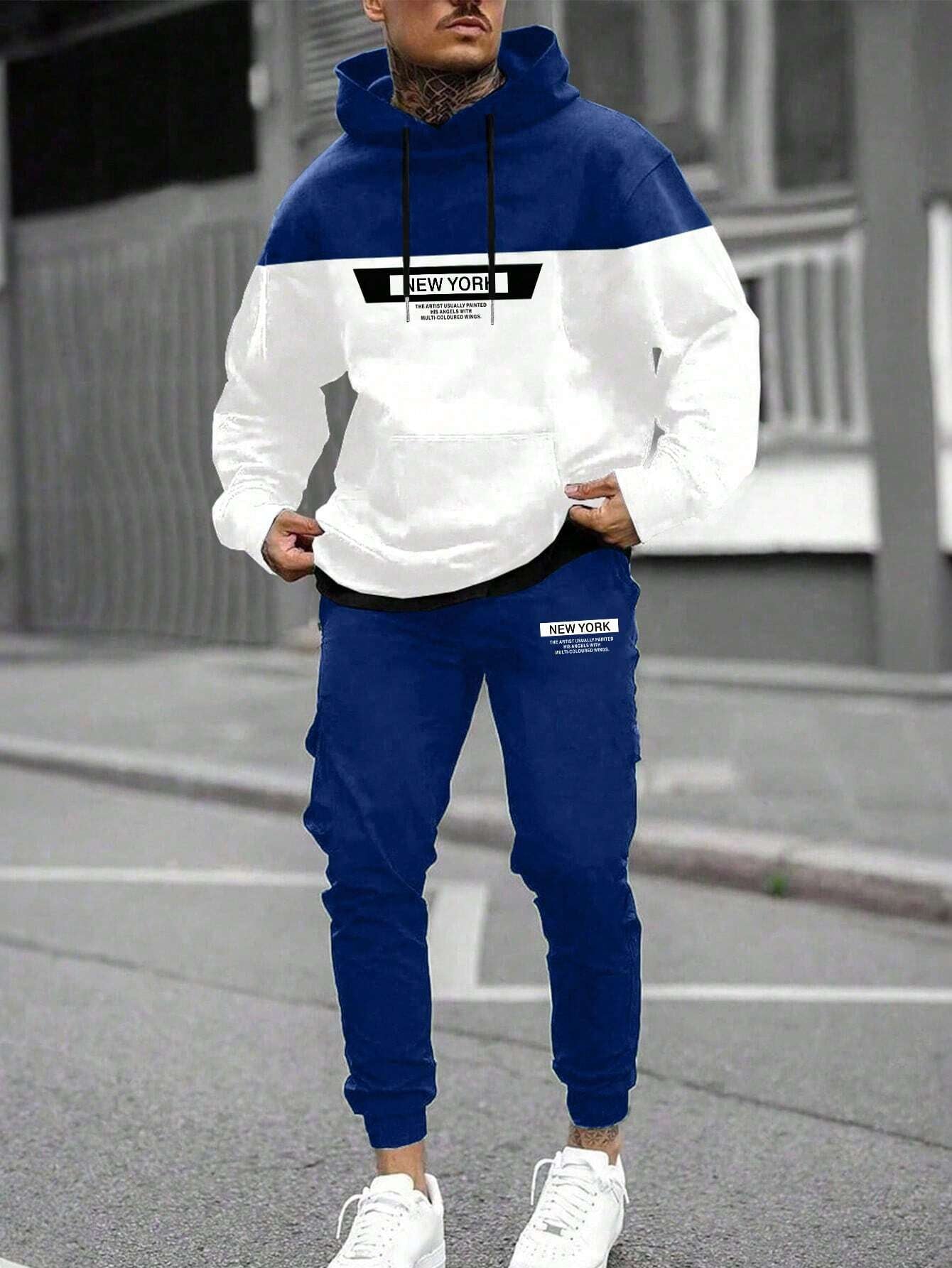 Stylish Manfinity Homme 2-Piece Men's Casual Hoodie & Sweatpants Set - Perfect for Autumn/Winter!