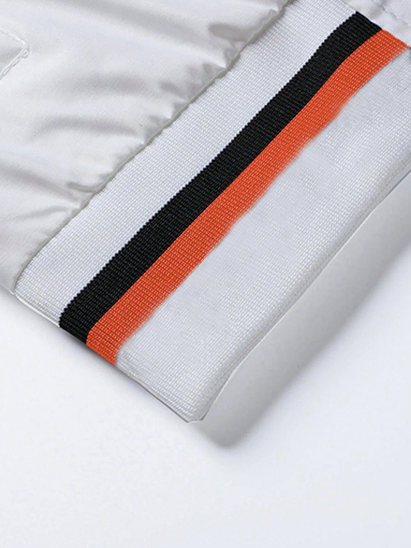 Stylish Men's Striped Trim Zip-Up Jacket with Letter Graphic