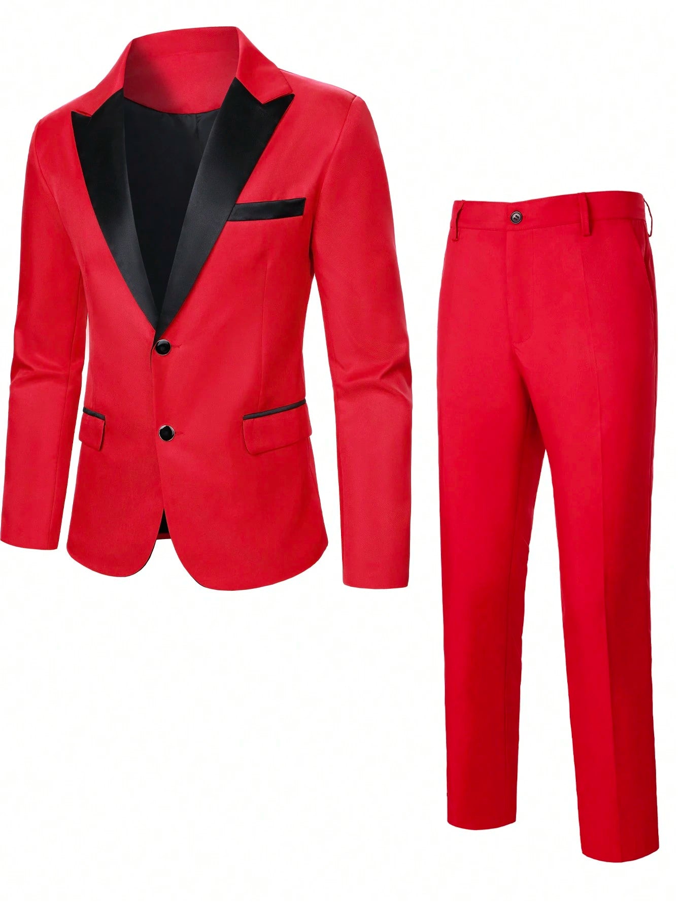 Stylish  Manfinity Men's Double Breasted Suit Jacket and Pants Set