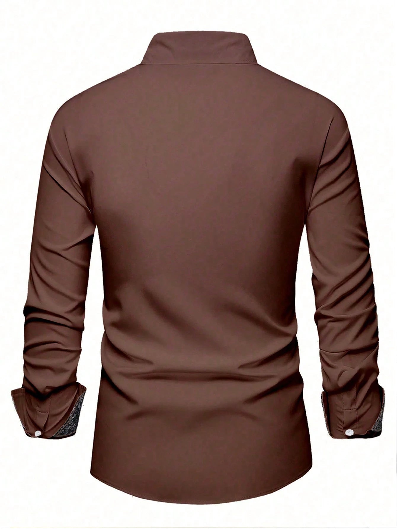 Stylish Orange Patchwork Long Sleeve Shirt for Men - Perfect for Casual Fashion