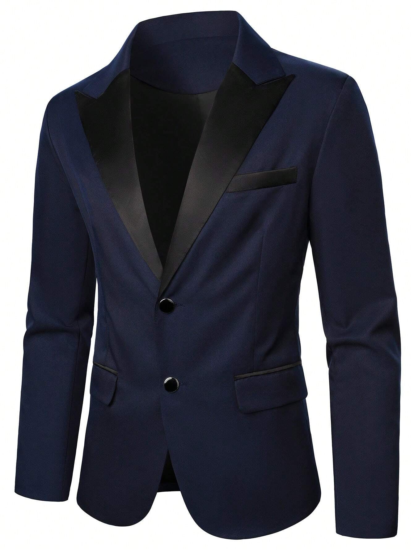 Stylish  Manfinity Men's Double Breasted Suit Jacket and Pants Set