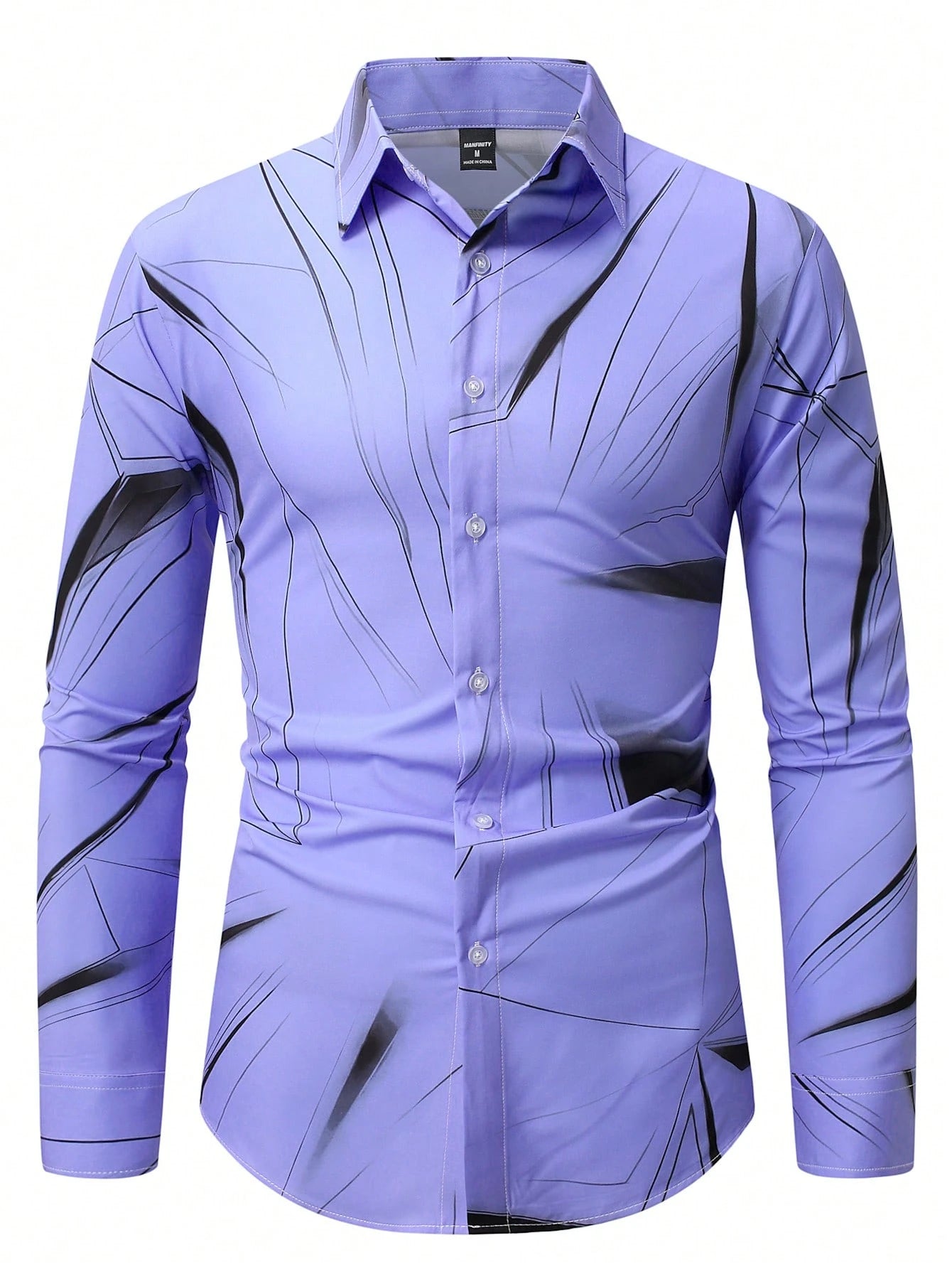 Manfinity LEGND Men's Vintage Geometric Long Sleeve Shirt - Perfect for Prom, Dads & Matching Outfits!