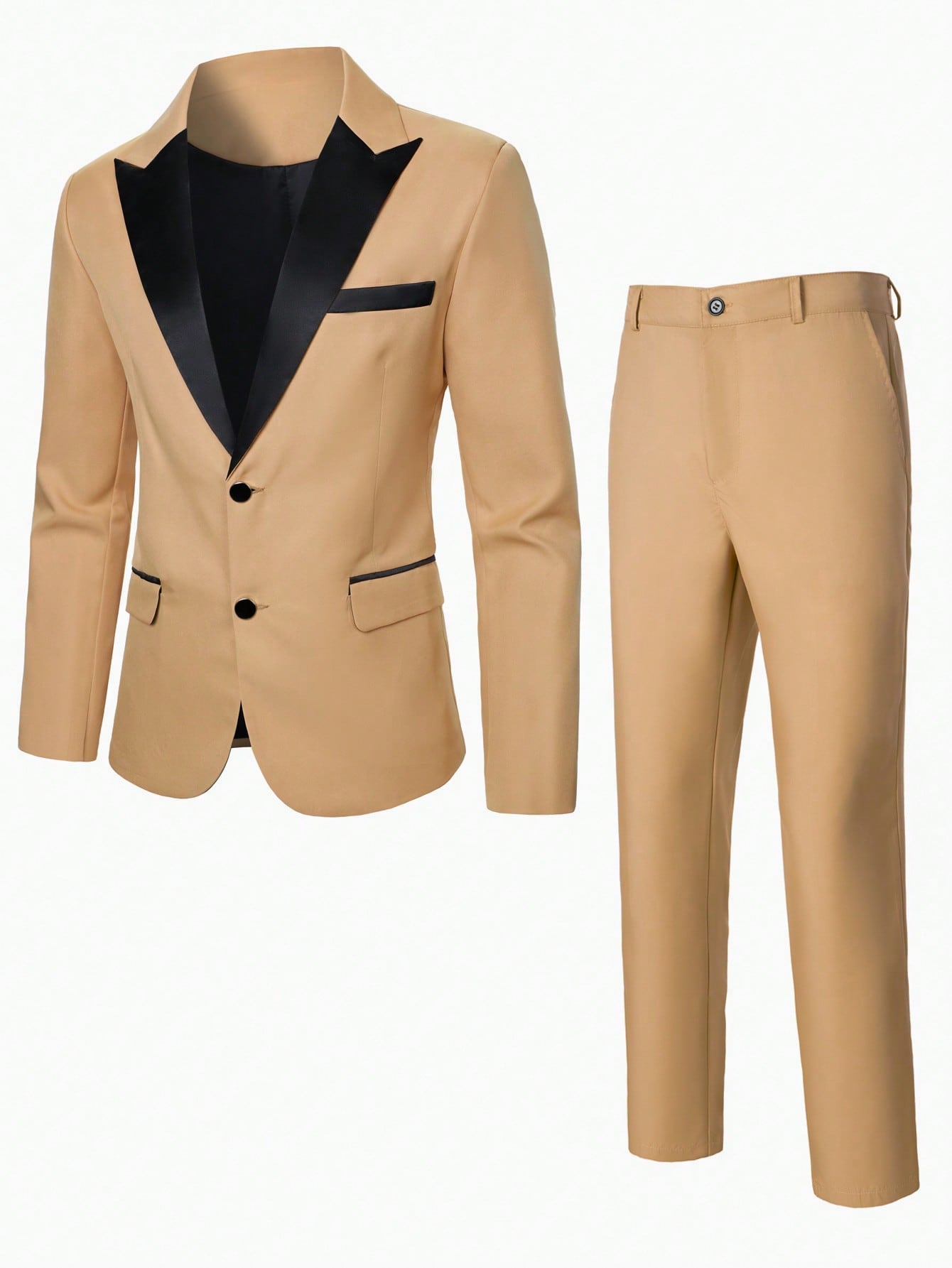 Stylish  Manfinity Men's Double Breasted Suit Jacket and Pants Set