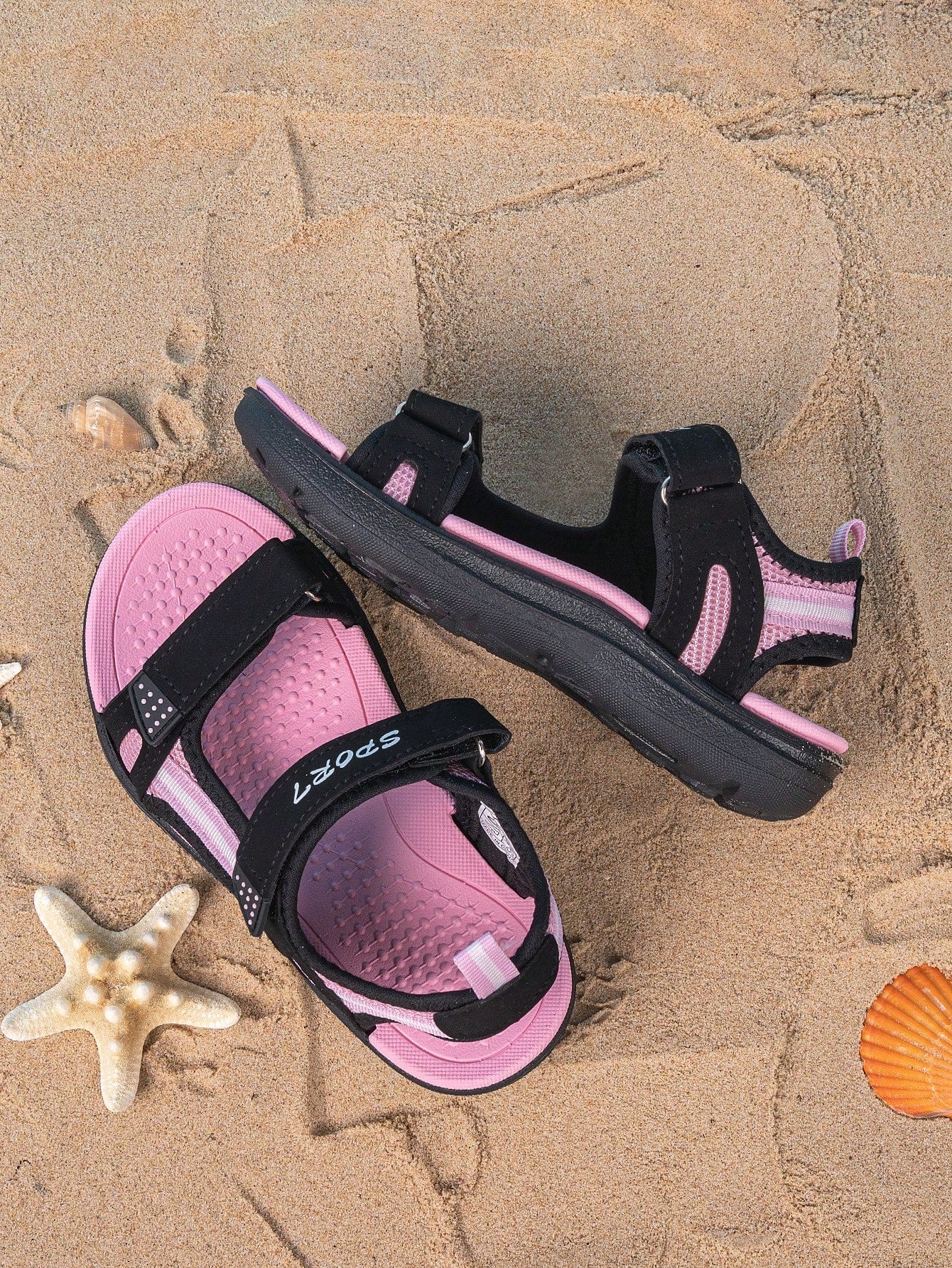 Girls' Spring/Summer Breathable Sports Sandals - Lightweight, Comfortable, Anti-Slip Sole with Dual Strap for Easy On/Off, Ideal for Daily Outdoor and Beach Wear