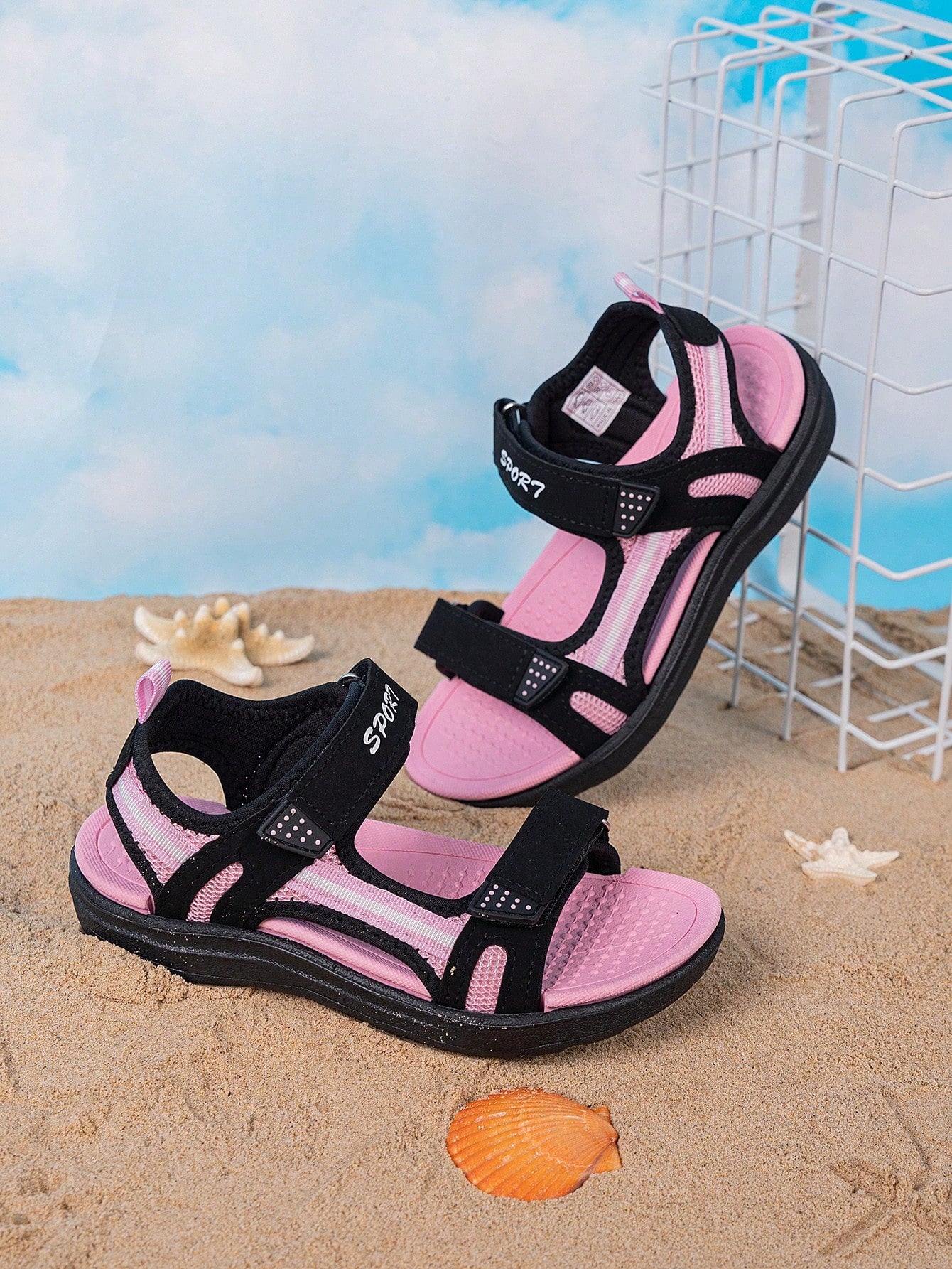 Girls' Spring/Summer Breathable Sports Sandals - Lightweight, Comfortable, Anti-Slip Sole with Dual Strap for Easy On/Off, Ideal for Daily Outdoor and Beach Wear