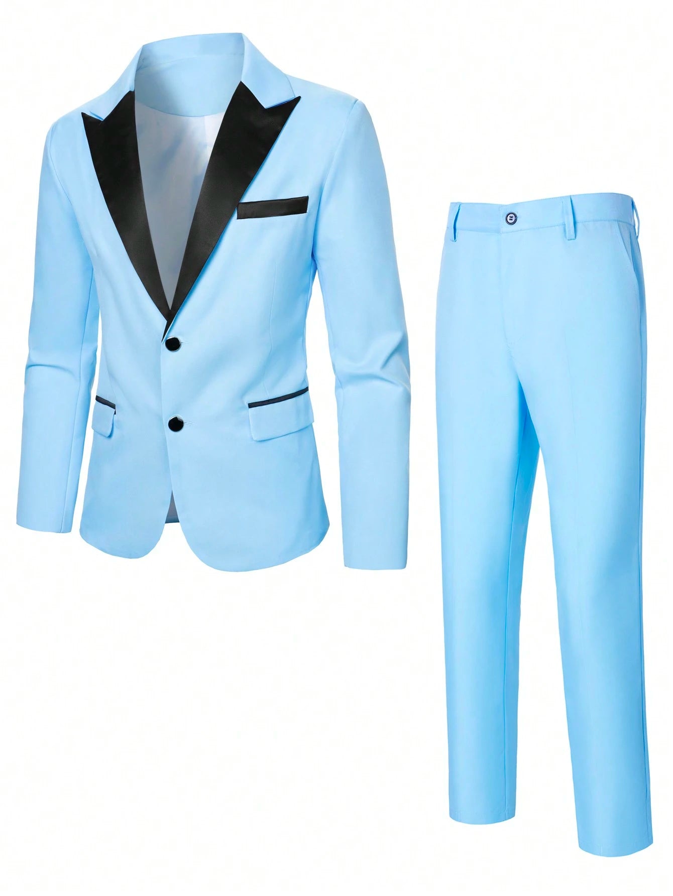 Stylish  Manfinity Men's Double Breasted Suit Jacket and Pants Set