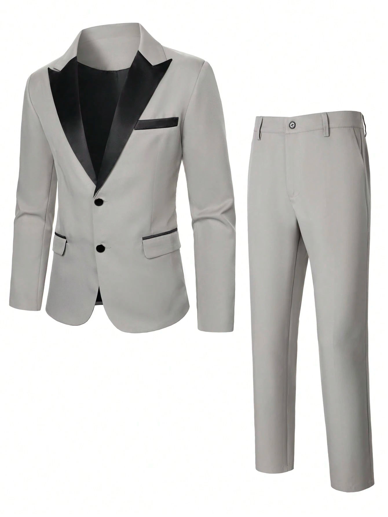 Stylish  Manfinity Men's Double Breasted Suit Jacket and Pants Set