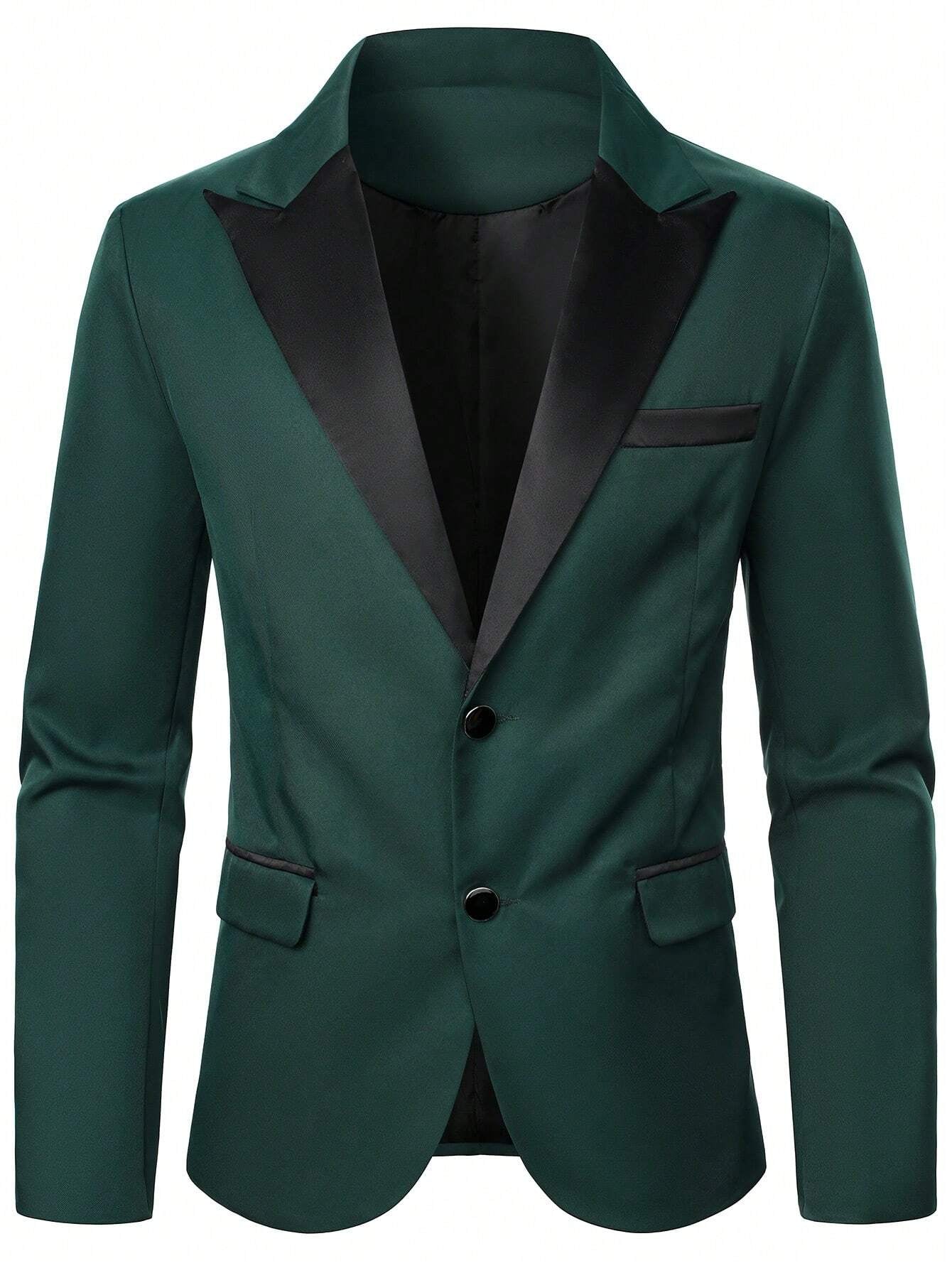 Stylish  Manfinity Men's Double Breasted Suit Jacket and Pants Set