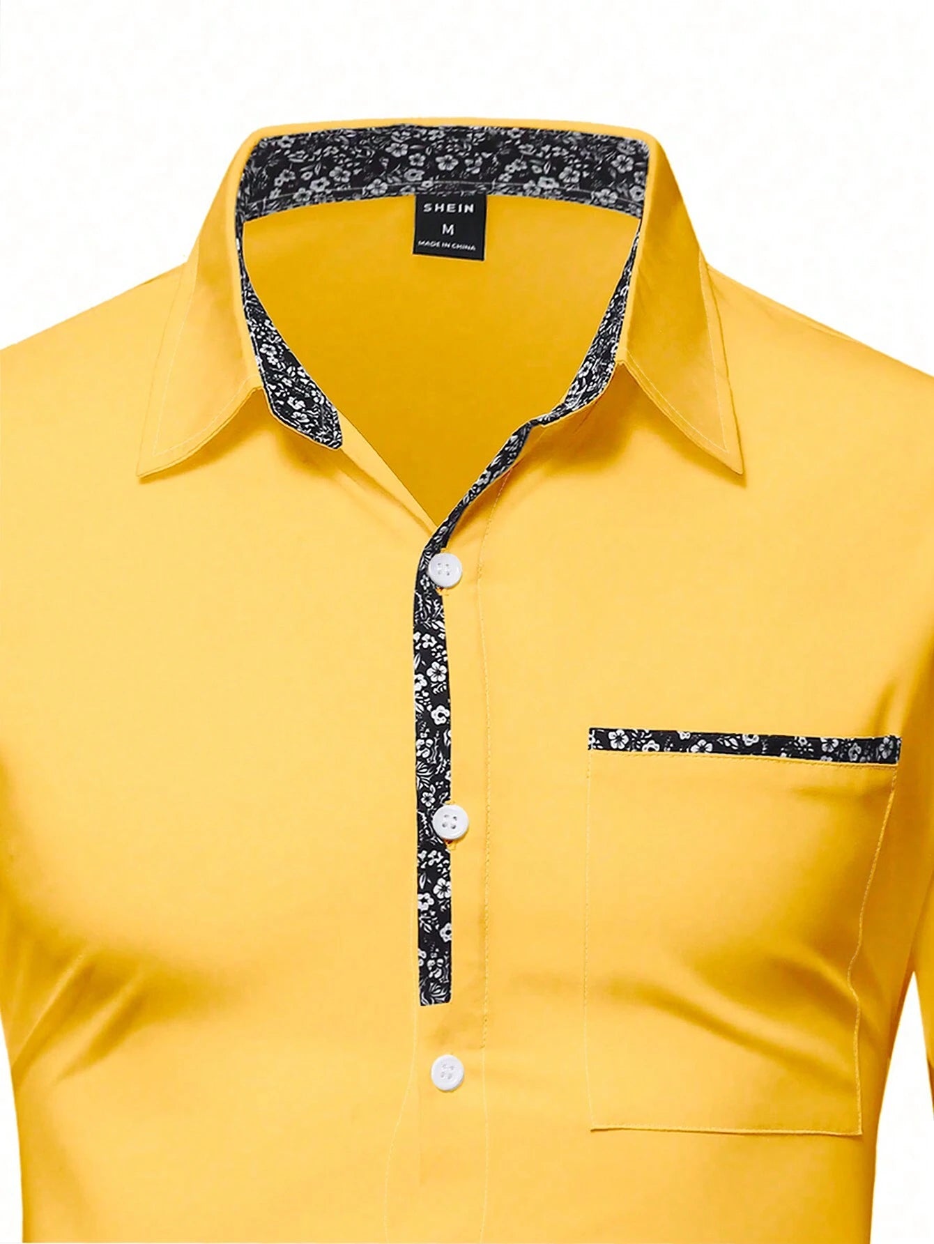 Stylish Orange Patchwork Long Sleeve Shirt for Men - Perfect for Casual Fashion