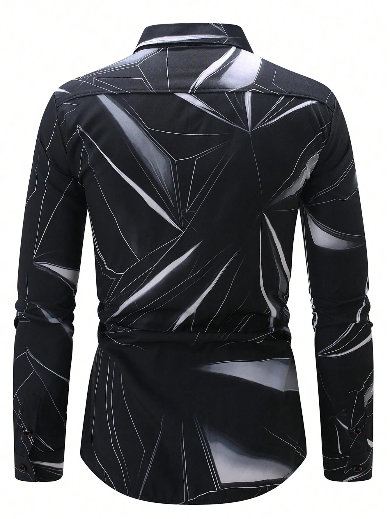 Manfinity LEGND Men's Vintage Geometric Long Sleeve Shirt - Perfect for Prom, Dads & Matching Outfits!