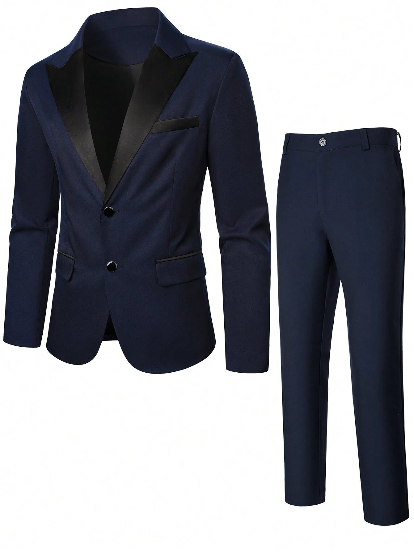 Stylish  Manfinity Men's Double Breasted Suit Jacket and Pants Set