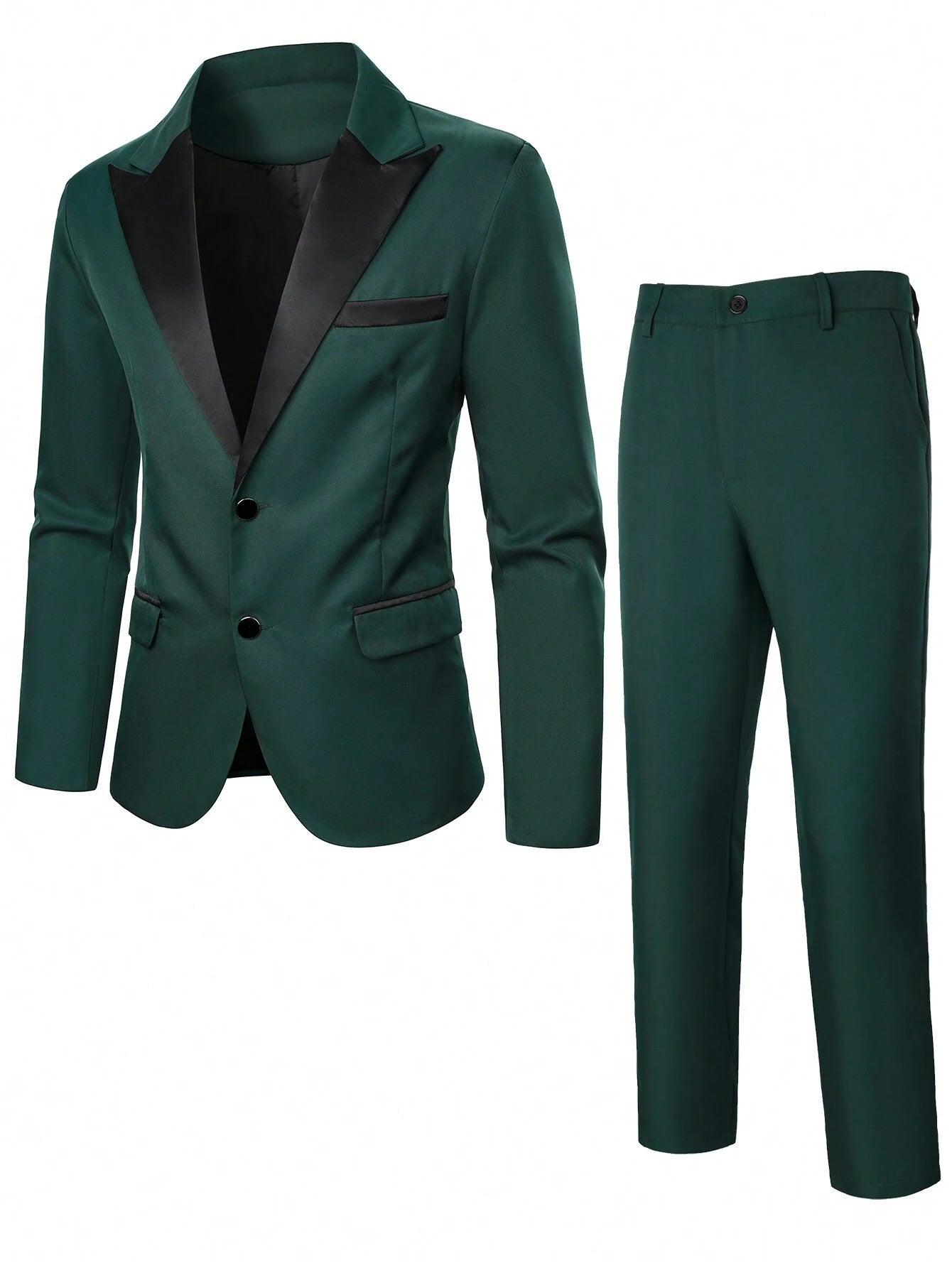 Stylish  Manfinity Men's Double Breasted Suit Jacket and Pants Set