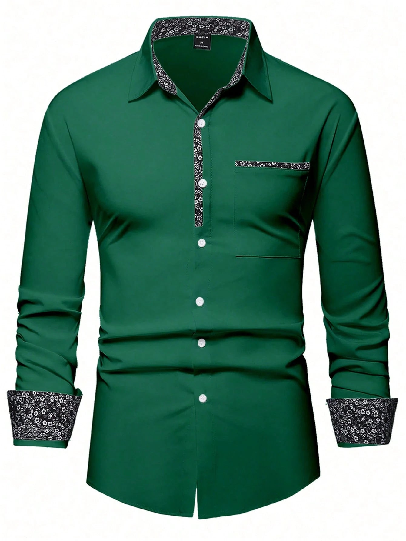 Stylish Orange Patchwork Long Sleeve Shirt for Men - Perfect for Casual Fashion